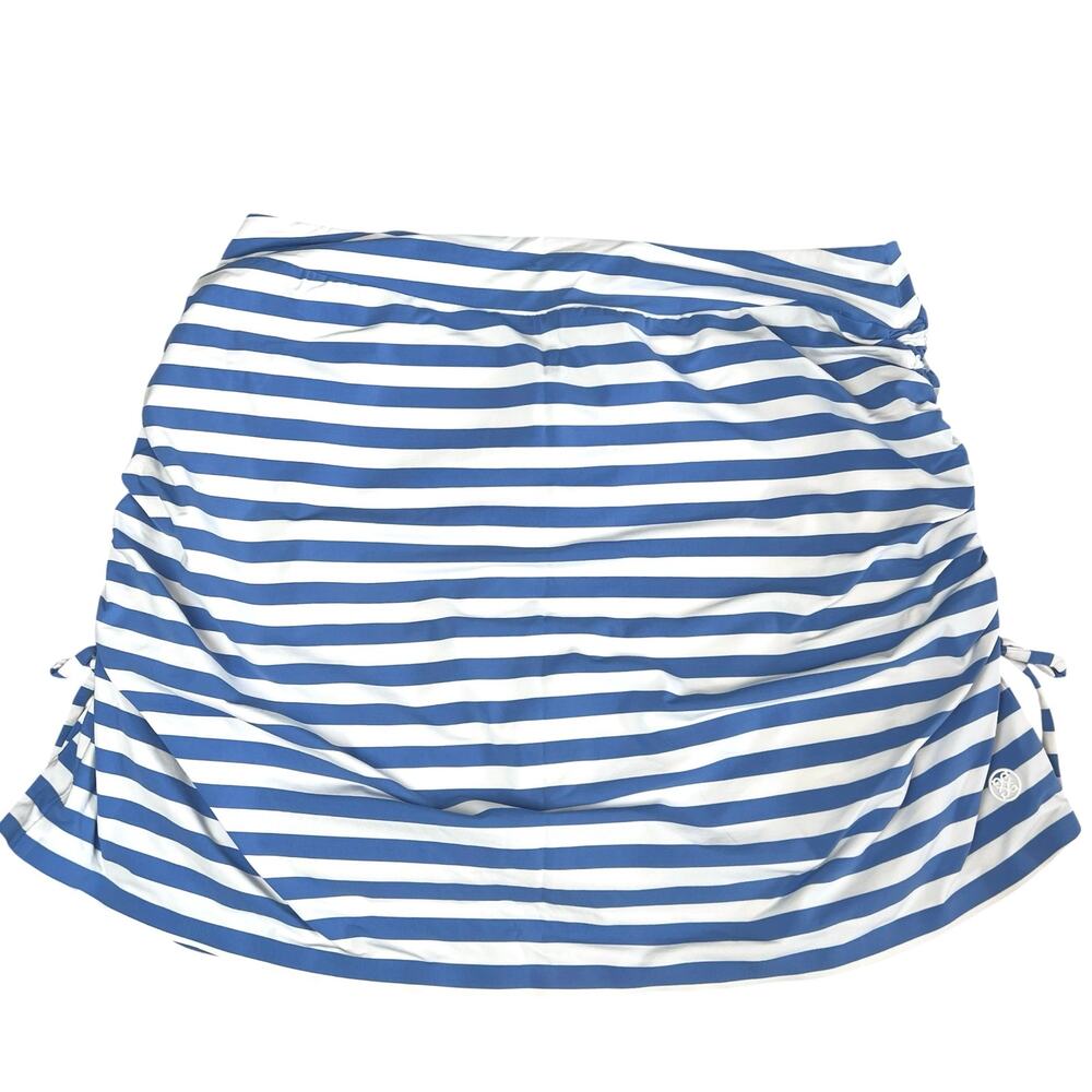 G/FORE Women’s Striped Ruched Golf Skort Blue White Size Small Performance